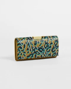 Ted Baker Grande Bobble Billetera Cartera Oliva Cuero Azul Oro Bolso de Bolso NUEVO - Imagen 1 de 5