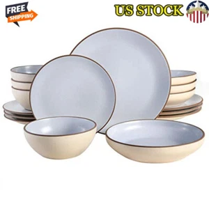 Set 4 stoviglie rustiche in terracotta doppia ciotola lavabili in lavastoviglie e microonde nuove - Foto 1 di 6