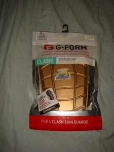 G-FORM PRO-S CLASH GOLD ULTRA THIN SLIP IN SHIN GUARDS/PADS ADULT XL - Picture 1 of 3