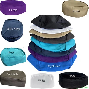 Skull Cap Chefs Catering Round Hats Cook Food Preparation Kitchen Head Covered - Picture 1 of 18