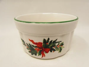 Christmas Heritage by Pfaltzgraff Dip Bowl Holly & Ribbon b205 - Picture 1 of 1