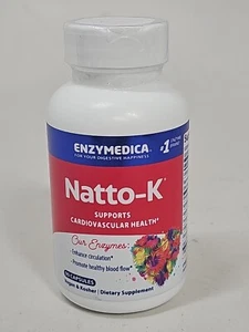 Enzymedica Natto-K Cardiovascular Enhance Circulation 90 Capsules EXP 3/26 - Picture 1 of 5