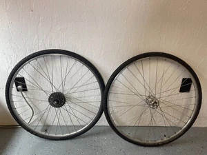 Vintage 700c Campagnolo Araya clincher wheelset 120/100 + skewers - Picture 1 of 15