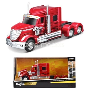 Maisto 1:64 Red International Lonestar Truck Trailer Model Metal Car toys Gift - Picture 1 of 8