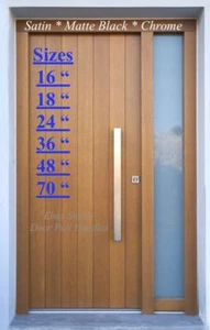Manija cuadrada de puerta de entrada 316 acero inoxidable marino satinado/negro - Imagen 1 de 6