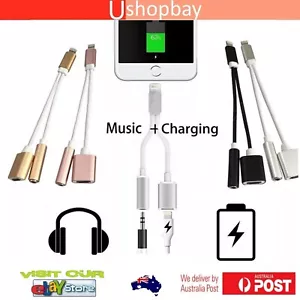 Mini Splitter Charging Headphone 3.5mm Jack Suit iOS 8 Pin Port for iPhone iPad - Picture 1 of 7