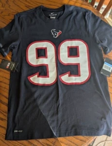 Nike Dri-Fit Houston Texans Mens Watt #99 T-Shirt Blue Short Sleeve - Medium - Picture 1 of 5