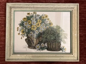 IDA PELLEI Yellow Daisies and Marguerite 16” x 20” -Framed Maximalist Art Print - Picture 1 of 6