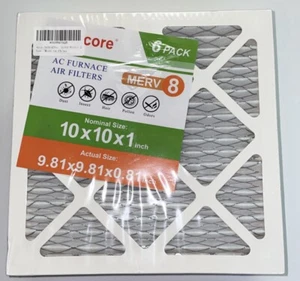 1" MERV 8 Furnace & AC Air Filter by Filters Fast- 6-Pack 10x10x1 (Sealed) - Picture 1 of 2