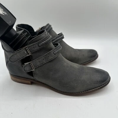 Botines Free People Mujer 38 (US 7.5) Gris Cuero Boho Grunge Motociclista Bohemio Foto 1 de 4