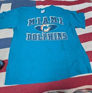 Vintage 90s Miami Dolphins Logo Athletic T-shirt XL NFL Teal  - Picture 1 of 6