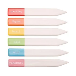 6 palitos de hierbas de cerámica para vida rural etiqueta colorida marcadores de jardín etiquetas para plantas - Imagen 1 de 2