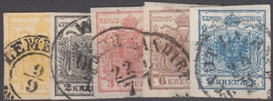 Österreich 1850 Handpapier komplett Mi.Nr. 1-5 X gestempelt Mi.Wert 260 € (B381) - Picture 1 of 1