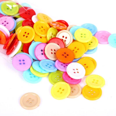 100 pcs 20MM Mix Color 4 Holes Flatback Buttons Shirt Buttons PT180 NEW - Image 1 of 4