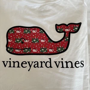 Vineyard Vines Kids Youth Christmas Holiday Icon L/S White T-Shirt XL 18 NWOT - Picture 1 of 6