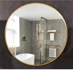 Modern Rose Gold Round Mirror 80cm x 80cm Wall Mounted Framed Minimalist Décor - Picture 1 of 2