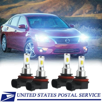 Kit combo de lâmpadas brancas 4 faróis de LED alta baixa para Nissan Altima 2007-2018 - Imagem 1 de 4