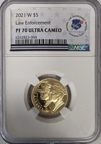 2021 W US Gold $5 National Law Enforcement Commemorative Proof NGC PF70 Cover