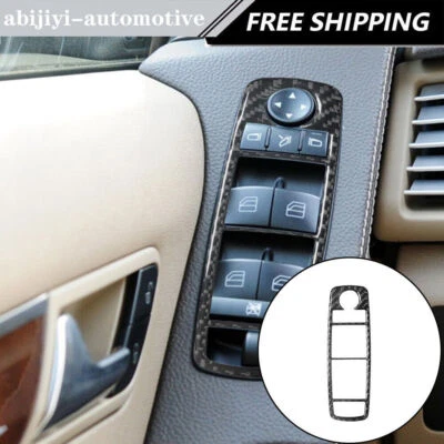 Cubierta de control de ventana lateral del conductor de fibra de carbono para Mercedes-Benz R320/350 Foto 1 de 4