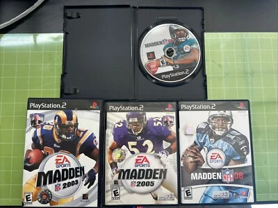 Lote de 4 juegos PlayStation 2 Madden NFL usados 2003 2005 2006 2008 probados.  Foto 1 de 4