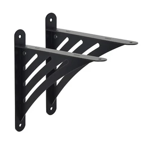 Venus Decorative Modern Contemporary BLACK Shelf Wall Shelving Support Brackets - Picture 1 of 4
