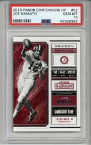2018 PANINI CONTENDERS DP DRAFT PICKS #52 JOE NAMATH CARD ALABAMA PSA 10 POP 6 - Picture 1 of 2