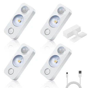 LED Motion Sensor Puck Lights, Rechargeable Cabinet Lights, Stick on Wireless - Picture 1 of 7