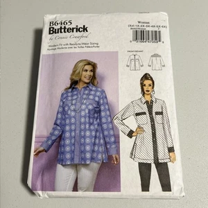 Butterick B6465 Sewing Pattern Women's Button Down Shirt Tunic Top Xxl-6x 6465 - Picture 1 of 3