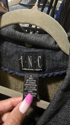 Chaqueta de mujer INC Jean verde/azul XL Foto 1 de 4