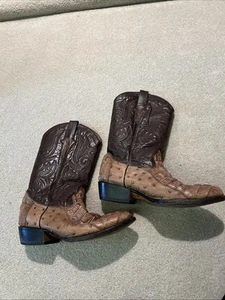 Buitre Mens Sz 8.5 Cognac Brown Crocodile Print Leather Cowboy Western Boots - Picture 1 of 8