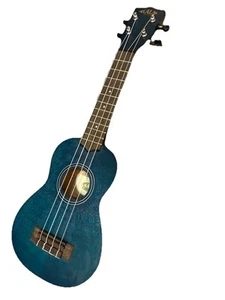Kala KA-SEMB Exotic Mahogany Soprano Ukulele - Blue Satin -Lightly Used No Pick - Picture 1 of 6
