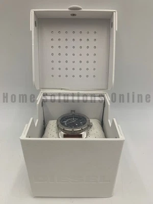 Diesel Black Dial Tan Leather Strap Stainless Steel Watch DZ1631 #K1015 - Image 1 of 4
