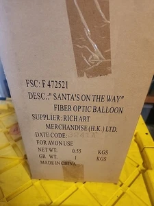 Christmas Holiday Avon "Santa on the Way" Fiber Optic Balloon Bear Brand New - Picture 1 of 3