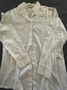 Eddie Bauer knitterarmes weißes Langarmshirt mit Knopfleiste Damen Large T - Bild 1 von 4