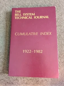 AT&T Bell Laboratories Technical Journal Index 1922-1982 Vol 1-61 Lib - Picture 1 of 9