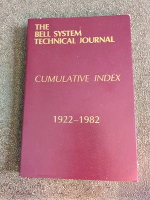 AT&T Bell Laboratories Technical Journal Index 1922-1982 Vol 1-61 Lib - Image 1 of 4
