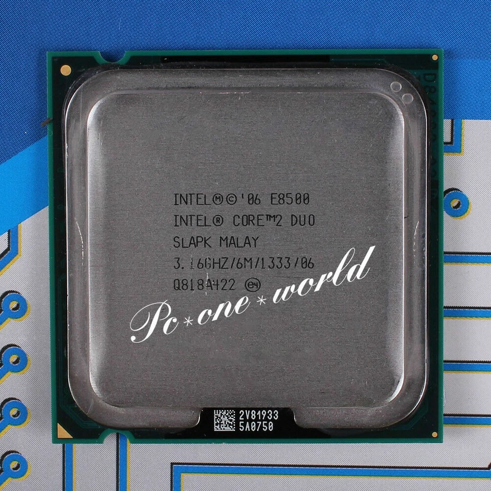 Intel Core 2 Duo E8500 3.16 GHz Dual-Core SLB9K SLAPK LGA 775 Processor CPU - Image 1 of 1