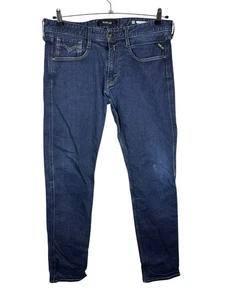 Replay Anbass Dark Blue Denim Slim Fit Jeans Men's W34 x L31" Zip Fly Stretch - Picture 1 of 9