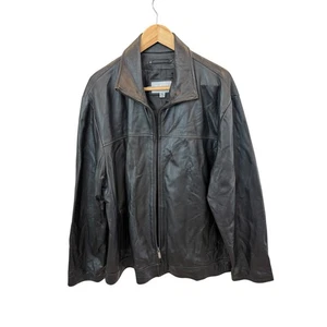 Wilsons Hombres XL Chaqueta de Cuero Cremallera Completa Marrón Abrigo Prendas Exteriores Clásicas m. Julian - Imagen 1 de 7