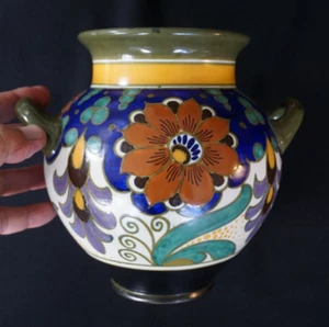 Beautiful Gouda Rustic Royal Twin Handled Vase - Zdjęcie 1 z 6