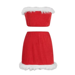 Gonna donna club vestito natalizio vestito cappello nightclub crop top cocktail rave - Foto 1 di 17