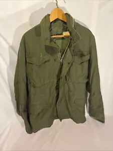 Vintage 60s Vietnam M65 Field Jacket OG-107 Military Sateen Scovill Small Hooded - Picture 1 of 18