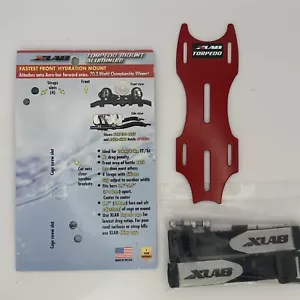 XLAB Torpedo Aluminum TT Triathlon Bicycle Water Bottle Cage Aerobar Mount Red - Picture 1 of 3