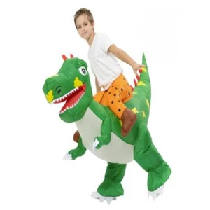 Kids Inflatable Green Ride On Dinosaur Blow Up Costume Suit - Picture 1 of 2