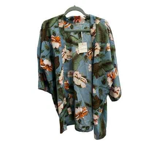 Do everything in love Kimono Top 3/4 Sleeve Tropical Floral Lightweight - Picture 1 of 4