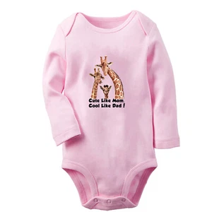 Cute Like Mom Cool Like Dad Funny Romper Baby Bodysuit Newborn Giraffe Jumpsuits - Bild 1 von 9