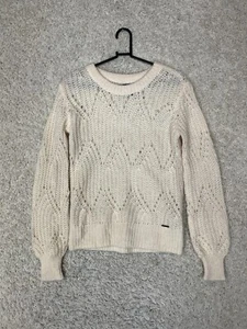 Abercrombie & Fitch Pullover Damen klein creme offen Strick Wolle Alpaka Mischung - Bild 1 von 9