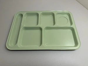 POTTERY BARN Kids Divided Melamine Food Plate Tray Green Cafeteria Plastic - Picture 1 of 3