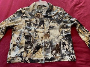 Y2K ELEMENTZ Womens Glimmer & Shimmer Button Front Jacket Brown PXL - Picture 1 of 6