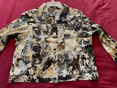 Y2K ELEMENTZ Womens Glimmer & Shimmer Button Front Jacket Brown PXL - Image 1 of 4